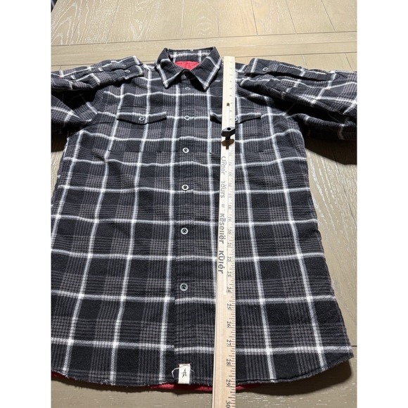 Altamont Andrew Reynolds Workwear Shacket Lined Plaid Flannel Mens Medium Gray - Picture 6 of 11